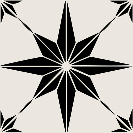 HOMEROOTS 7 x 7 in. Black & White Mono Cross Peel & Stick Tiles 473130